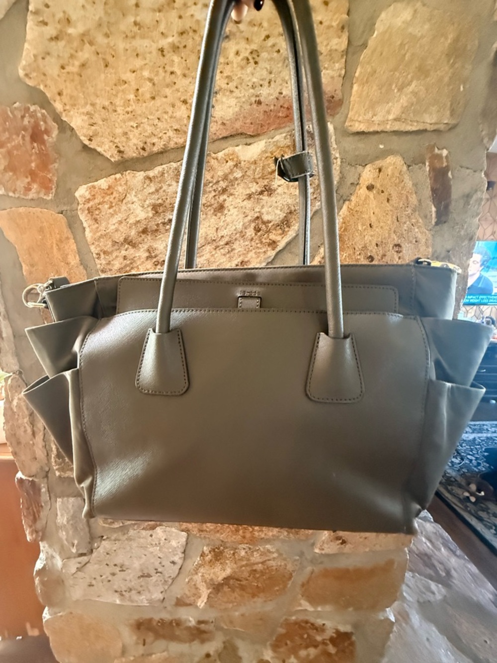 Henri Bendel Olive Green Shoulder Tote Crossbody and or diaper bag - Picture 6 of 12